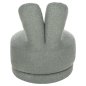 Preview: STOOL WITH BACKREST SWIVEL LIGHT PISTACHIO GREEN TEDDY FABRIC 51x51x61Hcm