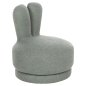 Preview: STOOL WITH BACKREST SWIVEL LIGHT PISTACHIO GREEN TEDDY FABRIC 51x51x61Hcm