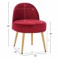 Preview: STOOL WITH BACK "YASMINE" FROM RED VELVET & GOLDEN FEET 47x43x65Y cm.