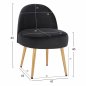 Preview: STOOL WITH BACK "YASMINE" FROM BLACK VELVET & GOLDEN FEET 47x43x65Y cm.
