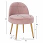 Preview: STOOL WITH BACK "YASMINE" FROM PINK VELVET & GOLDEN FEET 47x43x65Y cm.