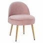 Preview: STOOL WITH BACK "YASMINE" FROM PINK VELVET & GOLDEN FEET 47x43x65Y cm.