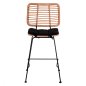 Preview: Barhocker „Allegra I“ mit Kissen in Beige-Schwarz 55x56x107 cm