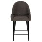 Preview: MITTELHOHER HOCKER AUS GRAUEM TEDDY BOUCLE STOFF MIT SCHWARZEN METALLBEINEN 55x62x105cm