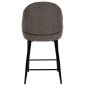 Preview: MITTELHOHER HOCKER AUS GRAUEM TEDDY BOUCLE STOFF MIT SCHWARZEN METALLBEINEN 55x62x105cm