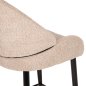 Preview: MITTELHOHER HOCKER AUS EKRU TEDDY BOUCLE STOFF MIT SCHWARZEN METALLBEINEN 55x62x105cm