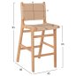 Preview: BARHOCKER MITTELHÖHE GUMMIBAUMHOLZ & SEIL – NATÜRLICH 45x46x95cm