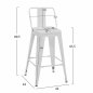 Preview: Bar Stool Middle Height Melita with back white matte 42x42x89,5cm