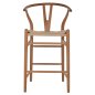 Preview: BARHOCKER "BRAVE" BUCHENHOLZ NATURAL WISHBONE RÜCKEN 48x53x100 cm