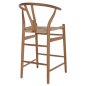 Preview: BARHOCKER "BRAVE" BUCHENHOLZ NATURAL WISHBONE RÜCKEN 48x53x100 cm