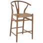 Preview: BARHOCKER "BRAVE" BUCHENHOLZ NATURAL WISHBONE RÜCKEN 48x53x100 cm