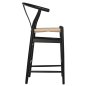 Preview: MITTELHOHER HOCKER "BRAVE" MIT GABELRÜCKEN AUS BUCHE SCHWARZ 48x53x100 cm