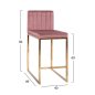 Preview: Barhocker PIPER aus Samt in Farbe Rosé mit goldenem Metallrahmen