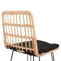 Preview: Barhocker, mittlere Höhe, Metall und Kissen, Schwarz-Kocher, Beige, 50 x 55 x 103 cm