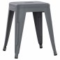 Preview: MELITA METAL STOOL IN MATT GREY 39x39x46 cm