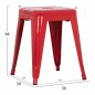 Preview: MELITA METAL STOOL IN RED 39x39x46 cm