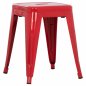 Preview: MELITA METAL STOOL IN RED 39x39x46 cm