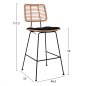 Preview: Barhocker „Allegra I,, mit Kissen in Beige-Schwarz 46,5x55x117,5 cm.