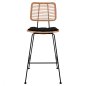 Preview: Barhocker „Allegra I,, mit Kissen in Beige-Schwarz 46,5x55x117,5 cm.