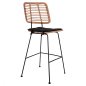 Preview: Barhocker „Allegra I,, mit Kissen in Beige-Schwarz 46,5x55x117,5 cm.