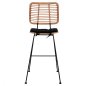 Preview: Barhocker „Allegra I,, mit Kissen in Beige-Schwarz 46,5x55x117,5 cm.