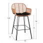 Preview: Barhocker „Allegra“ mit Kissen in Beige-Schwarz