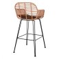Preview: Barhocker „Allegra“ mit Kissen in Beige-Schwarz
