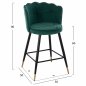Preview: MITTELHOHER HOCKER VESNA AUS GRÜNEM SAMT UND METALLGESTELL 50x50x90 cm