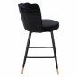 Preview: MITTELHOHER HOCKER VESNA AUS SCHWARZEM SAMT UND METALLGESTELL 50x50x90 cm