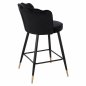 Preview: MITTELHOHER HOCKER VESNA AUS SCHWARZEM SAMT UND METALLGESTELL 50x50x90 cm