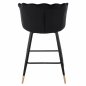 Preview: MITTELHOHER HOCKER VESNA AUS SCHWARZEM SAMT UND METALLGESTELL 50x50x90 cm