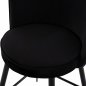 Preview: MITTELHOHER HOCKER VESNA AUS SCHWARZEM SAMT UND METALLGESTELL 50x50x90 cm