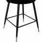 Preview: MITTELHOHER HOCKER VESNA AUS SCHWARZEM SAMT UND METALLGESTELL 50x50x90 cm