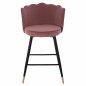 Preview: MITTELHOHER HOCKER VESNA AUS ROSE SAMT UND METALLGESTELL 50x50x90 cm