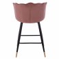 Preview: MITTELHOHER HOCKER VESNA AUS ROSE SAMT UND METALLGESTELL 50x50x90 cm