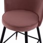 Preview: MITTELHOHER HOCKER VESNA AUS ROSE SAMT UND METALLGESTELL 50x50x90 cm