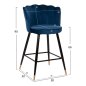 Preview: MITTELHOHER HOCKER VESNA AUS BLAUEM SAMT UND METALLGESTELL 50x50x90 cm