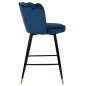 Preview: MITTELHOHER HOCKER VESNA AUS BLAUEM SAMT UND METALLGESTELL 50x50x90 cm
