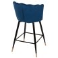 Preview: MITTELHOHER HOCKER VESNA AUS BLAUEM SAMT UND METALLGESTELL 50x50x90 cm