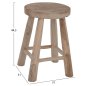 Preview: HOCKER KONT MASSIVES TEAK KURZ NATURAL Φ30Χ45Ηcm