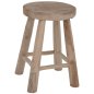 Preview: HOCKER KONT MASSIVES TEAK KURZ NATURAL Φ30Χ45Ηcm