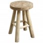 Preview: STOOL SOLID TEAK SHORT NATURAL Φ30Χ45 cm