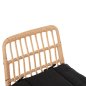Preview: Barhocker Allegra aus Metall mit Kissen und schwarz-beigefarbenem Korbgeflecht, 52 x 51 x 103 H cm