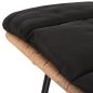 Preview: Barhocker Allegra aus Metall mit Kissen und schwarz-beigefarbenem Korbgeflecht, 52 x 51 x 103 H cm