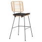 Preview: Barhocker Allegra aus Metall & KISSEN SCHWARZ-WEIDENBEIGE 56x59x116,5cm