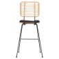 Preview: Barhocker Allegra aus Metall & KISSEN SCHWARZ-WEIDENBEIGE 56x59x116,5cm