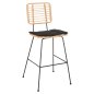 Preview: Barhocker Allegra aus Metall & KISSEN SCHWARZ-WEIDENBEIGE 56x59x116,5cm
