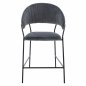 Preview: MEDIUM HEIGHT STOOL THEODORE GRAY VELVET WITH BLACK FRAME 60x55x100 cm