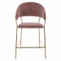 Preview: MEDIUM HEIGHT STOOL THEODORE ROSE VELVET WITH BLACK FRAME 60x55x100 cm