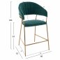 Preview: MEDIUM HEIGHT STOOL THEODORE GREEN VELVET WITH BLACK FRAME 60x55x100 cm - Kopie